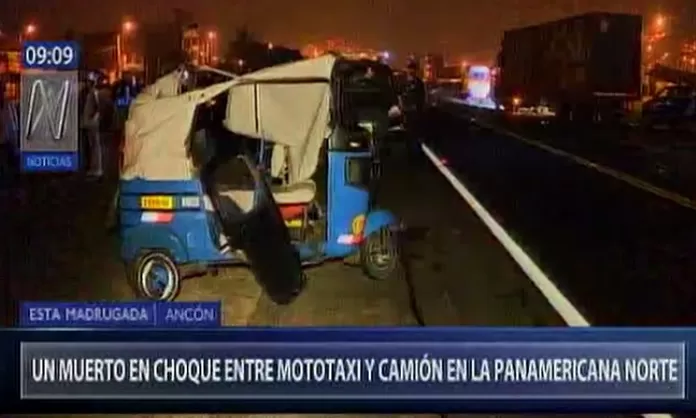 Anc N Una Persona Muerta Dej Choque Entre Cami N Y Mototaxi Canal N