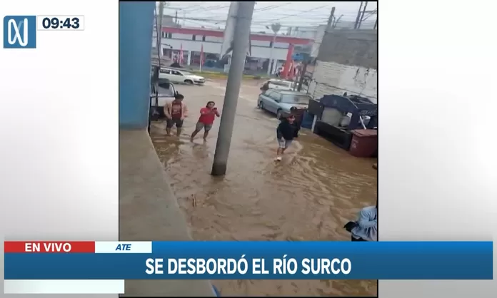 Ate Desborde De R O Surco Deja Familias Damnificadas Y Casas Afectadas