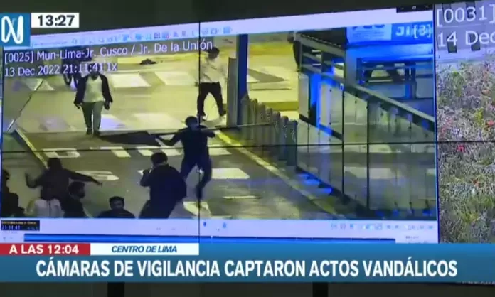 Centro de Lima Cámaras de seguridad registraron actos vandálicos Canal N