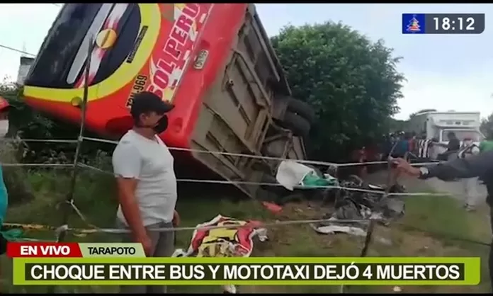 Choque Entre Bus Y Mototaxi Dej Cuatro Personas Muertas Canal N