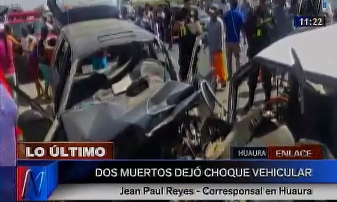 Huaura dos muertos dejó un choque vehicular en Panamericana Norte