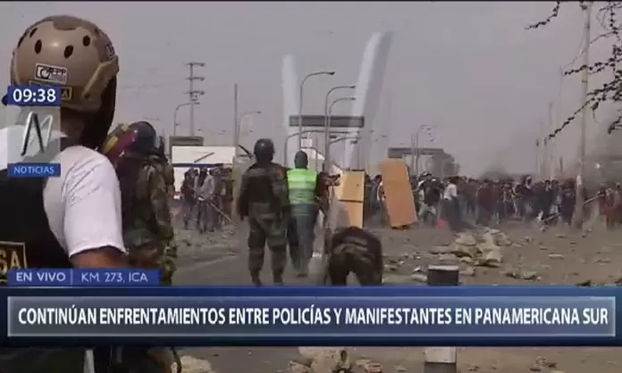 Ica Caos En La Panamericana Sur Tras Enfrentamiento Entre Polic As Y