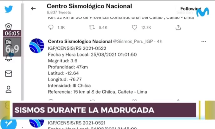 Igp Sismo De Magnitud Se Registr Esta Madrugada En El Callao