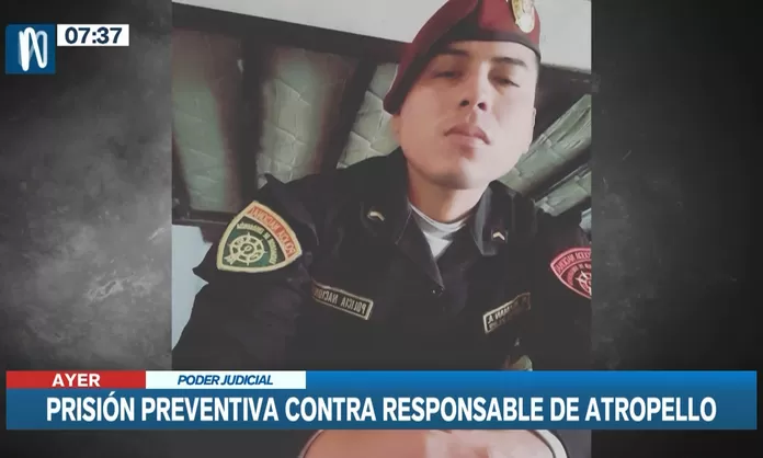 Poder Judicial dictó prisión preventiva a policía que atropelló a