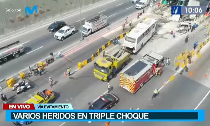 V A Evitamiento Triple Choque Deja Cinco Heridos En Acceso A L Nea