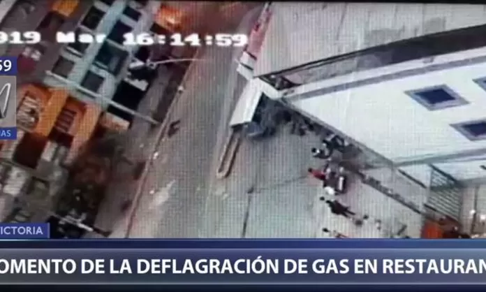 La Victoria imágenes del momento de la deflagración de gas en