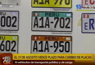 El 31 de agosto vence plazo para cambio de placas