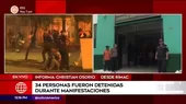 Manifestaciones en Lima: 34 personas fueron detenidas durante movilizaciones - Noticias de detenido