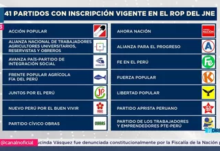 41 partidos inscritos para participar en las Elecciones 2026