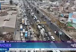 Accidente de camión genera caos vehicular en la Panamericana Sur