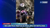 Matucana: Hallan el cuerpo de uno de los pasajeros del bus volcado - Noticias de matucana