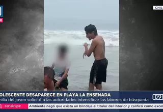 Adolescente desapareció en el mar de la playa La Ensenada