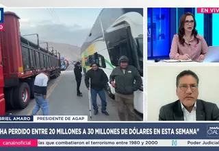 AGAP: bloqueos ya provocan pérdidas de hasta US$ 30 millones