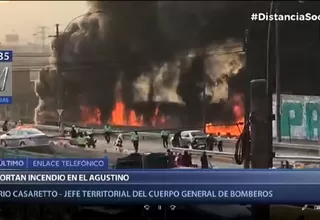 El Agustino: Un incendio se registra en una fábrica de zapatillas