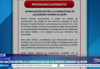 Ahora Nacion retira la candidatura de Alejandro Granda al BCRP