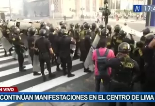 Al menos dos policías resultaron heridos durante manifestación en la avenida Abancay