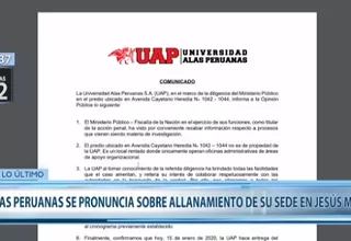 Alas Peruanas dice que local allanado no es de su propiedad