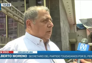 Alberto Moreno, secretario del partido Ciudadanos por el Perú: “Nicanor Boluarte es un gran amigo del partido”