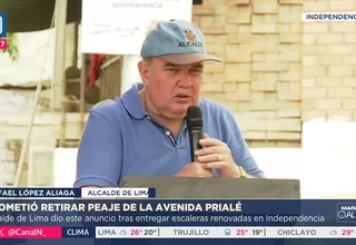 Alcalde de Lima promete retirar peaje de la avenida Ramiro Prialé