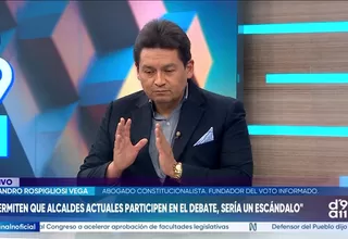 Alejandro Rospigliosi alerta que participación de actuales alcaldes en debates podría desvirtuar elección