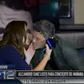 Alejandro Sanz: Melissa Peschiera le marcó un beso a nombre de sus fans