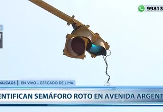 #AltoAlCaos: luces de semáforo roto cuelgan en la avenida Argentina