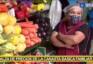 Alza de precios de la canasta básica familiar