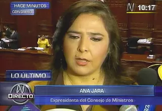 Ana Jara: Mi gestión en la PCM no dio claves a la DINI para hacer ‘reglajes’