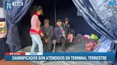 Áncash: Damnificados por deslizamiento de cerro son atendidos en terminal terrestre  - Noticias de comision-de-educacion