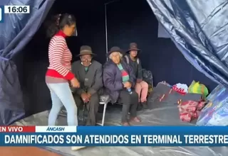 Áncash: Damnificados por deslizamiento de cerro son atendidos en terminal terrestre 