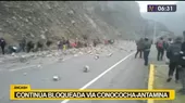  Áncash: La vía Conococha-Antamina continúa bloqueada  - Noticias de ancash