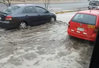 Aniego originó congestión en el cruce de Universitaria y Panamericana Norte