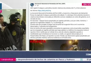 ANP: Ocho periodistas fueron agredidos durante protestas