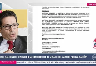 Antonio Maldonado renuncia a candidatura al Senado en 2026