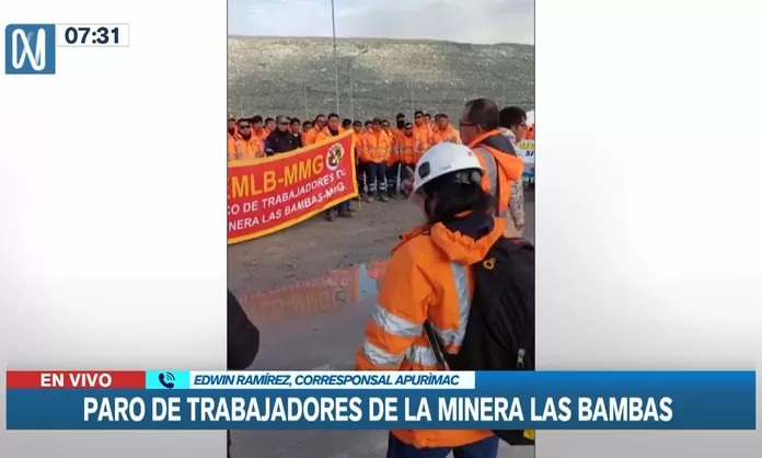 Apur mac Trabajadores de Las Bambas acatan paro indefinido contra minera