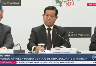 Arana agradece al Congreso por aprobar viaje de Boluarte