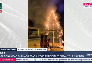 Arequipa: Árbol de Navidad se incendió en una plaza