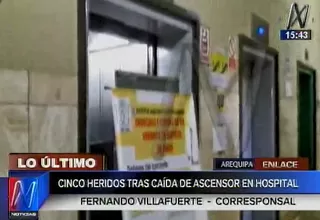 Arequipa: cinco heridos deja caída de ascensor en hospital