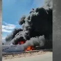 Arequipa: quema de llantas generó gigantesca humareda