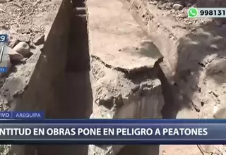 Arequipa: vecinos exigen se culminen obras que ponen en peligro a peatones