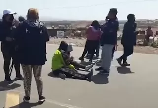 Arequipa: volvieron a bloquear la vía costanera en tercer día de paro