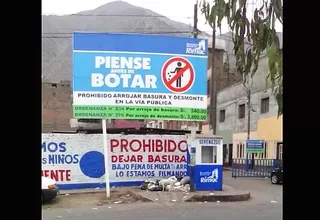 Arrojan basura a pesar de que letreros lo prohíbe en el Rímac