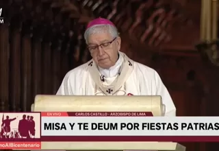 Arzobispo de Lima pidió un minuto de silencio por víctimas de COVID-19 durante misa y te deum