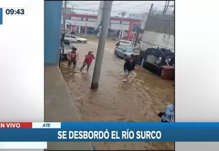 Ate: Desborde de río Surco deja familias damnificadas y casas afectadas