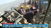 Ate: Familia quedó atrapada tras deslizamiento por sismo magnitud 5.6 registrado en Lima - Noticias de ate
