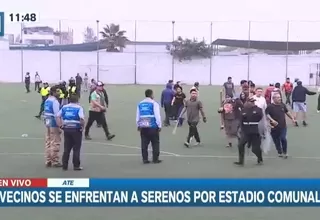 Ate: Vecinos se enfrentaron a serenos con palos por estadio comunal 