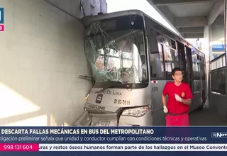 ATU descarta falla mecánica en accidente del Metropolitano