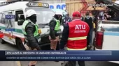 ATU llevó al depósito a 25 unidades informales - Noticias de informal