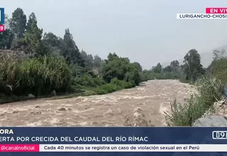 Aumenta caudal del río Rímac tras intensas lluvias en Lima