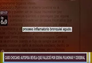 Autopsia revela que Alessandra Chocano falleció por edema pulmonar y cerebral